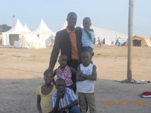 Etienne with children in Brazzaville after explosion disaster
