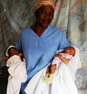 Midwife Florence after delivering two babies