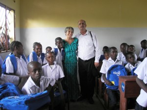 Clotilde and Gino at the school inauguration