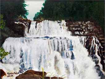 Oil painting—« Zongo Falls»
