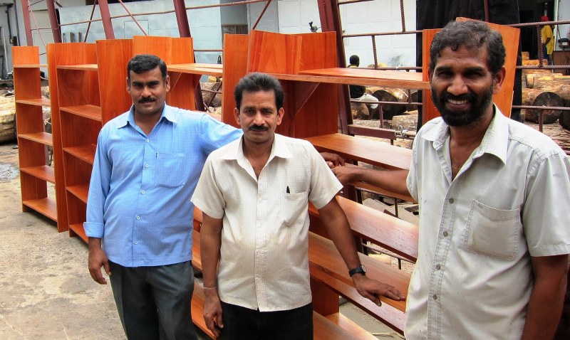 Our Indian friends from Inter Decor who built the shelves