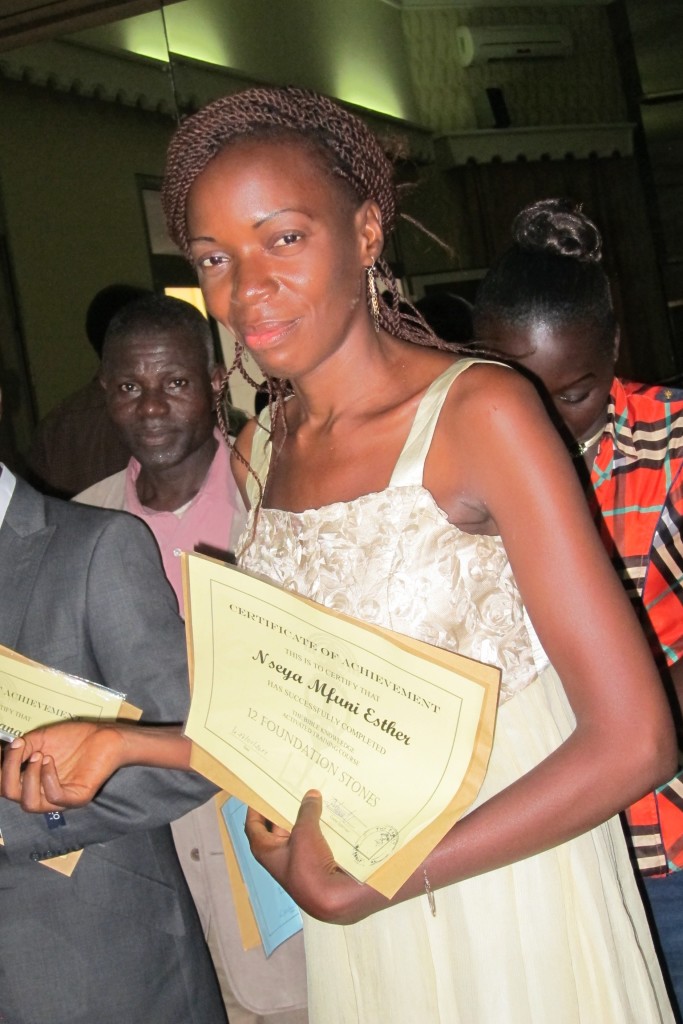 Esther, the day she graduated from our Bible Course