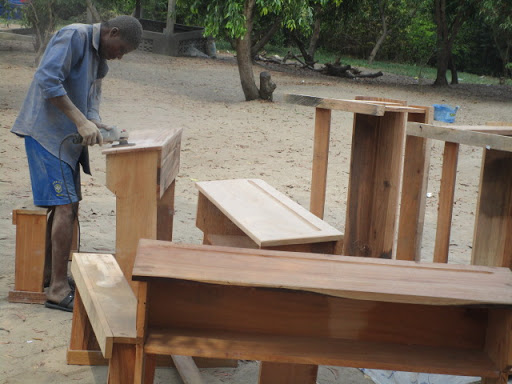  Sanding of the school benches