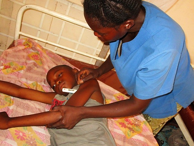 One of our students getting treated for malaria 