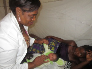 Florence checking newborn bqby