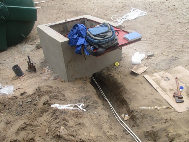 Installation of the solar pump with electric circuit.