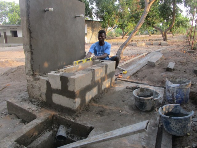 Building of the water fountains with drainage system.