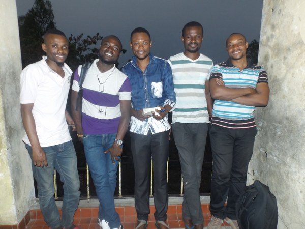 Jacques (second to left) with some of the students he is mentoring.