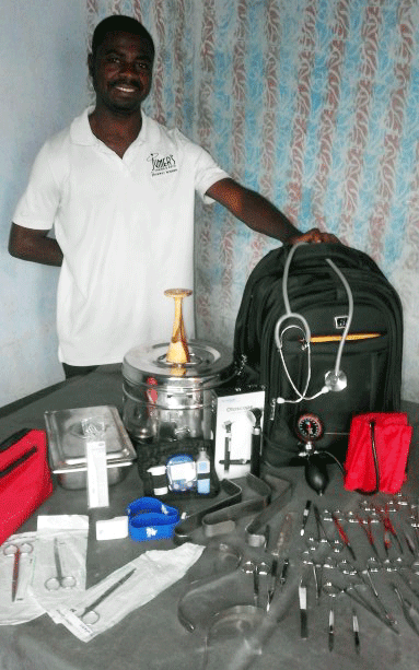 Equipped with a doctor's case